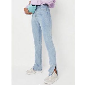 Light blue wrath split hem jeans